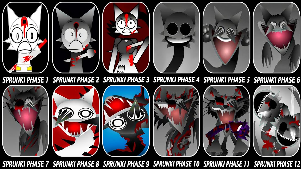 Phase 1 VS Phase 2 VS Phase 3 VS Phase 4 VS Phase 5 VS Phase 6 VS Phases 7-12 in Incredibox Sprunki!