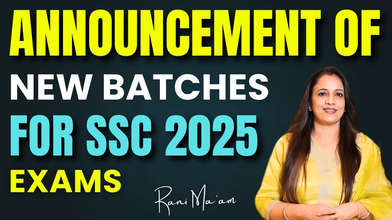 Announcement Of New Batches for SSC Exams 2025 | English With Rani Ma'am