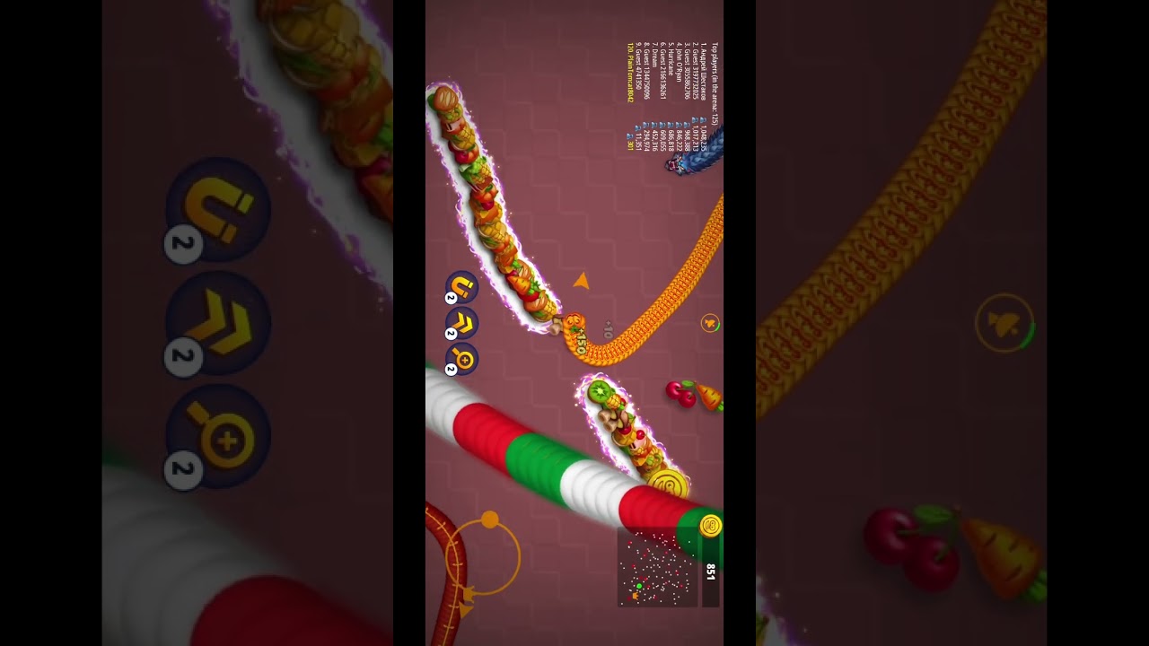Worm zone  magic game play snake fight making world record saamp wala game 