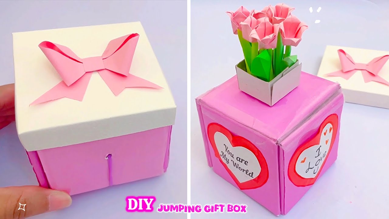 DIY Jumping Surprise Gift Box / Best Mother’s Day gift idea / paper craft / 5 minute crafts / how to