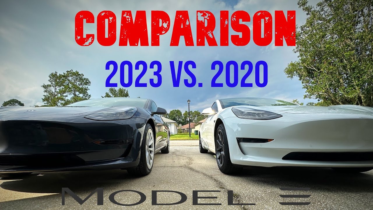Сравнение Tesla Model 3 2020 и 2023 годов (различия во внешнем виде и интерьере)