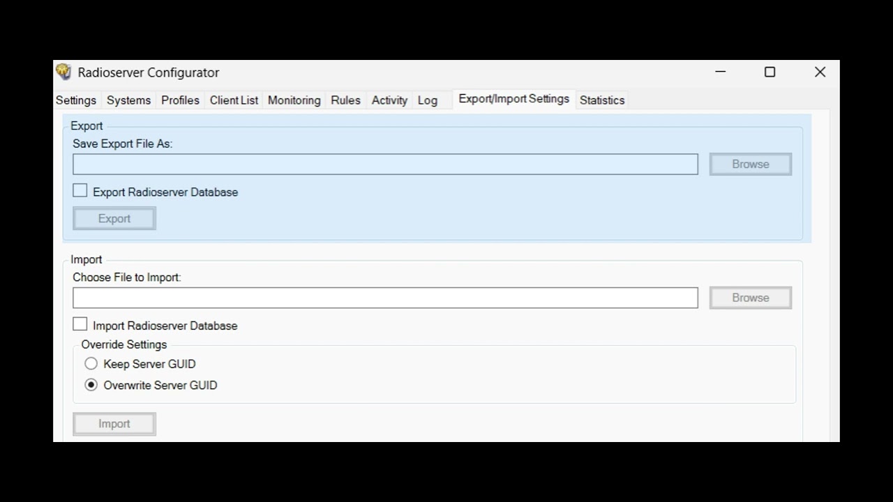 RS - Export Import tag