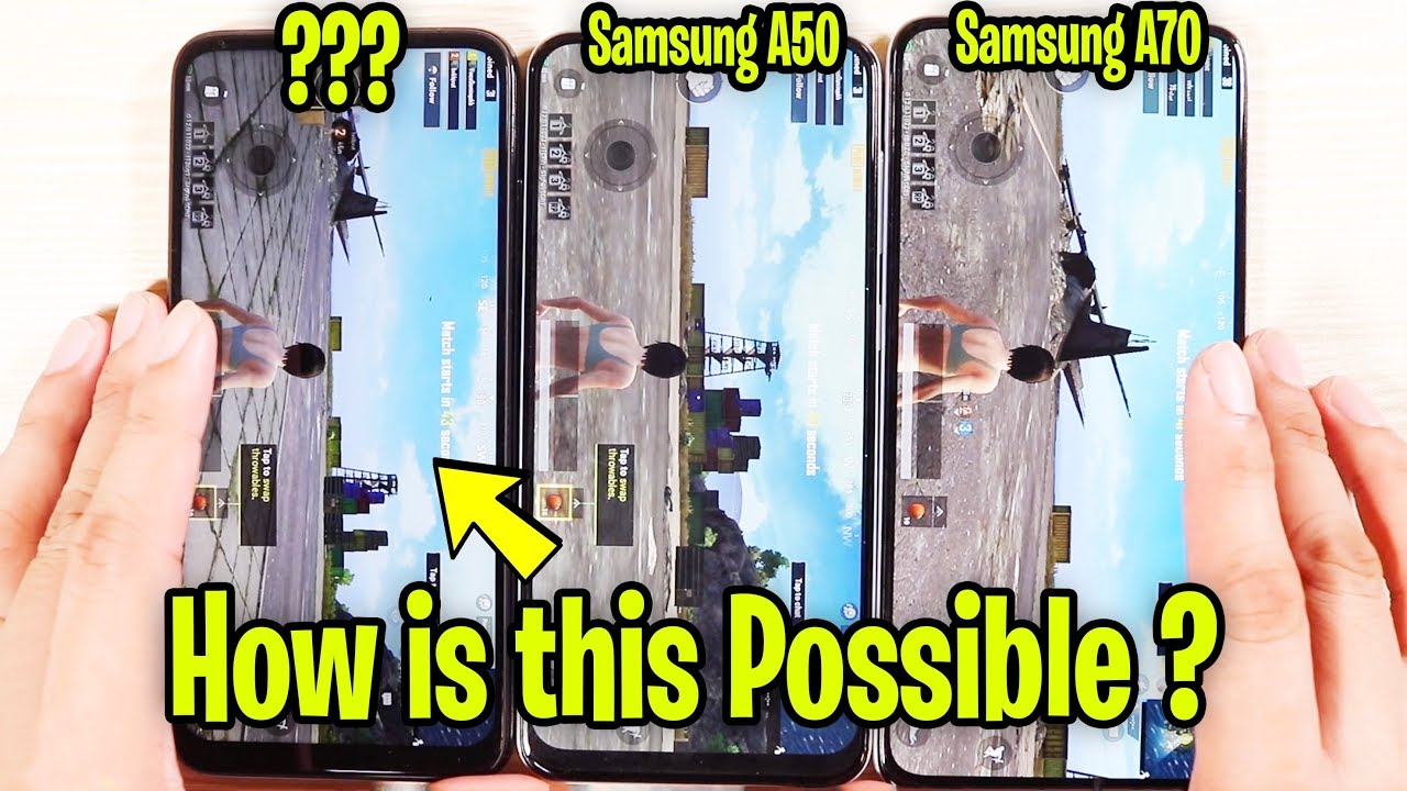 Samsung Galaxy A70 Vs Samsung Galaxy A50 Vs Redmi Note 7 Pro ULTIMATE PUBG  STRESS Test Comparison!