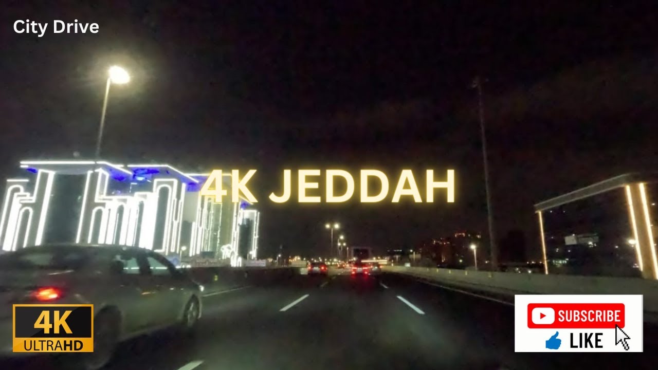 Jeddah 4K Drive | Night Tour | Amazing View | Al Fayha District - Saudi Arabia