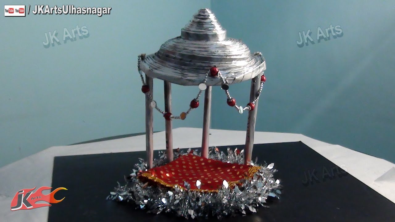 DIY Ganpati Makhar Decoration from Newspaper Rolls |  #GanpatiMakhar #Ecofriendly |  JK Arts 674