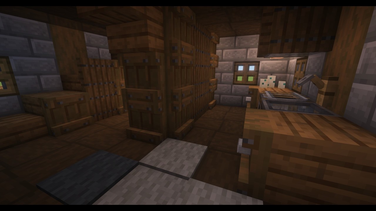 Minecraft Medieval House Variant 2 Interior Tutorial