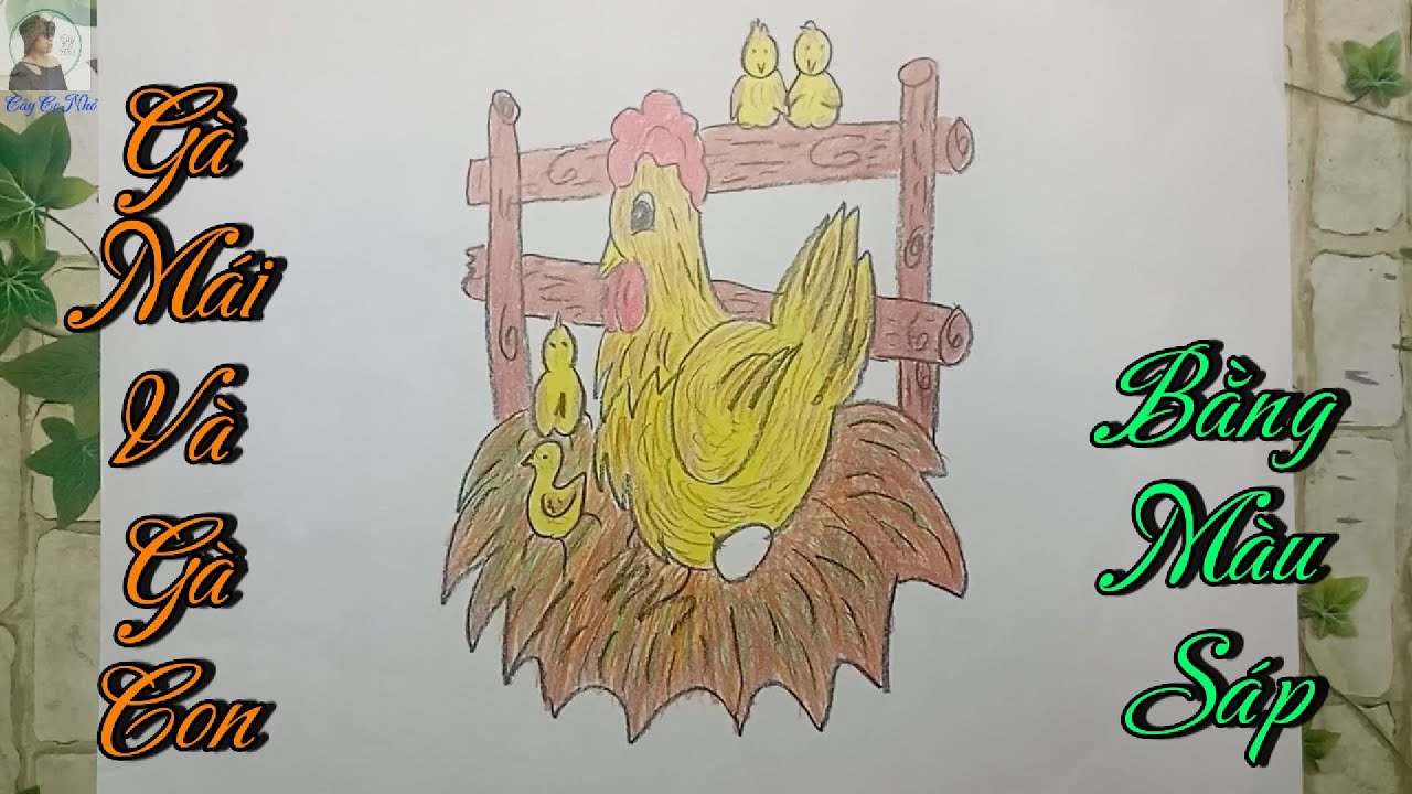 Cách Vẽ Gà Mái Và Gà Con Dễ Thương Bằng Màu Sáp | Bé Xem Là Vẽ Được Ngay