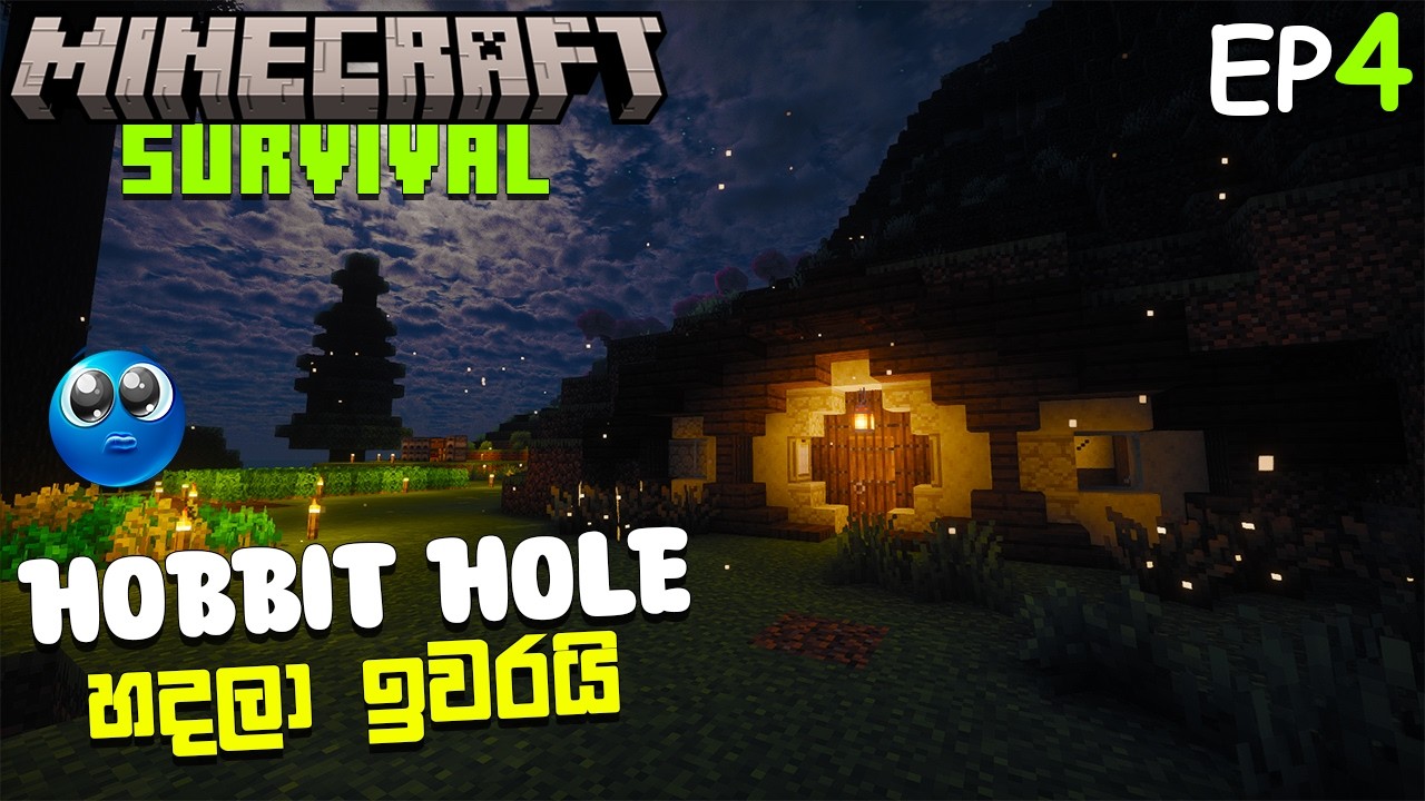 Peaceful Hobbit Hole Survival Base | MINECRAFT SURVIVAL EP4 | SINHALA GAMEPLAY
