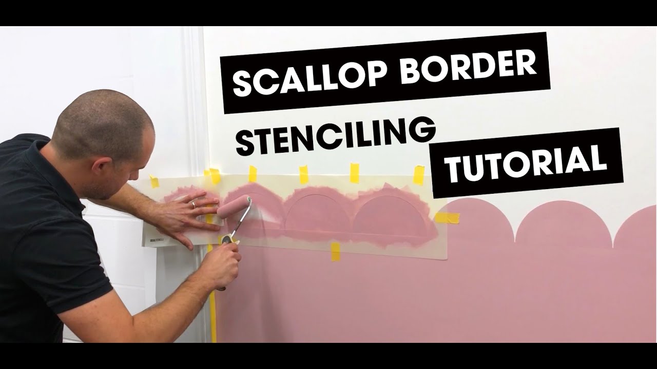 Scallop Wall Border Stencil - Full How to Stenciling Tutorial