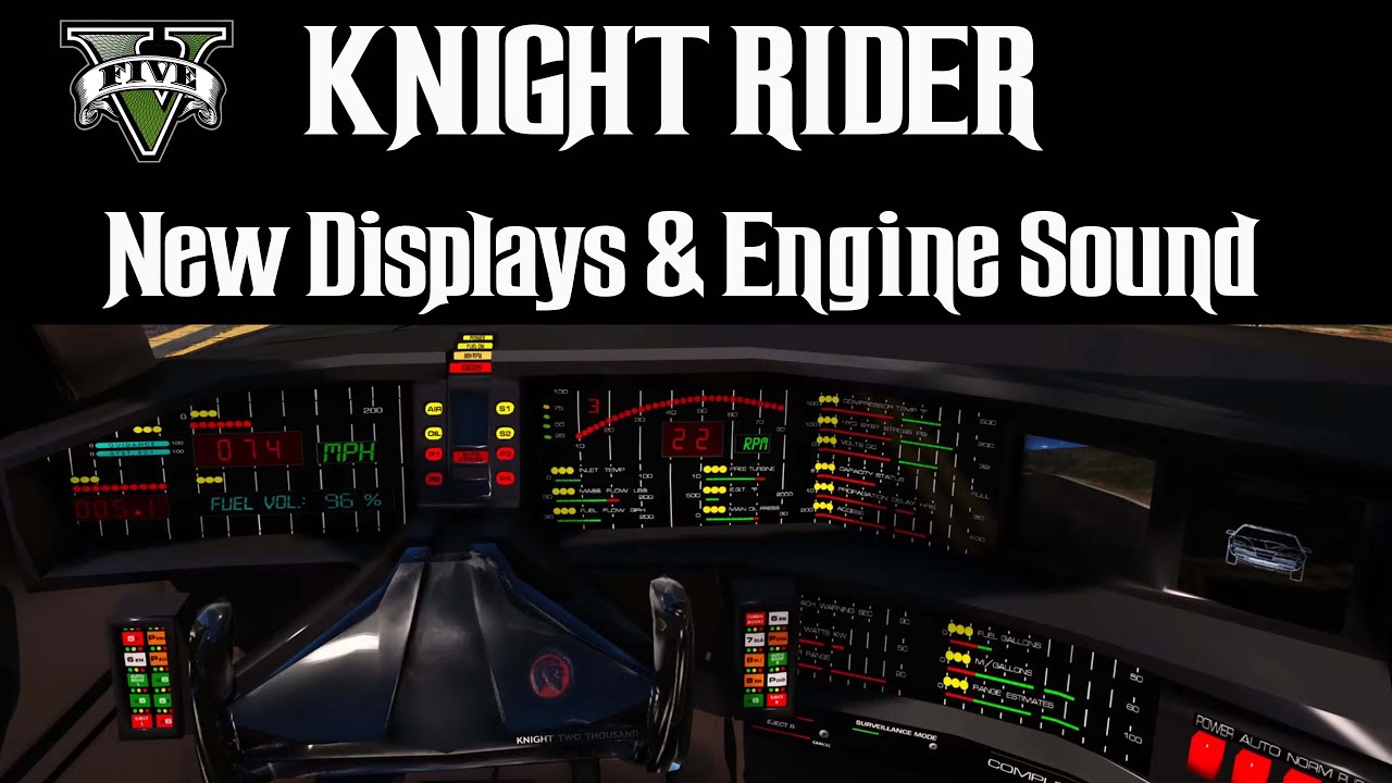 Knight Rider Mod GTA 5 - New Displays & new Engine Sound