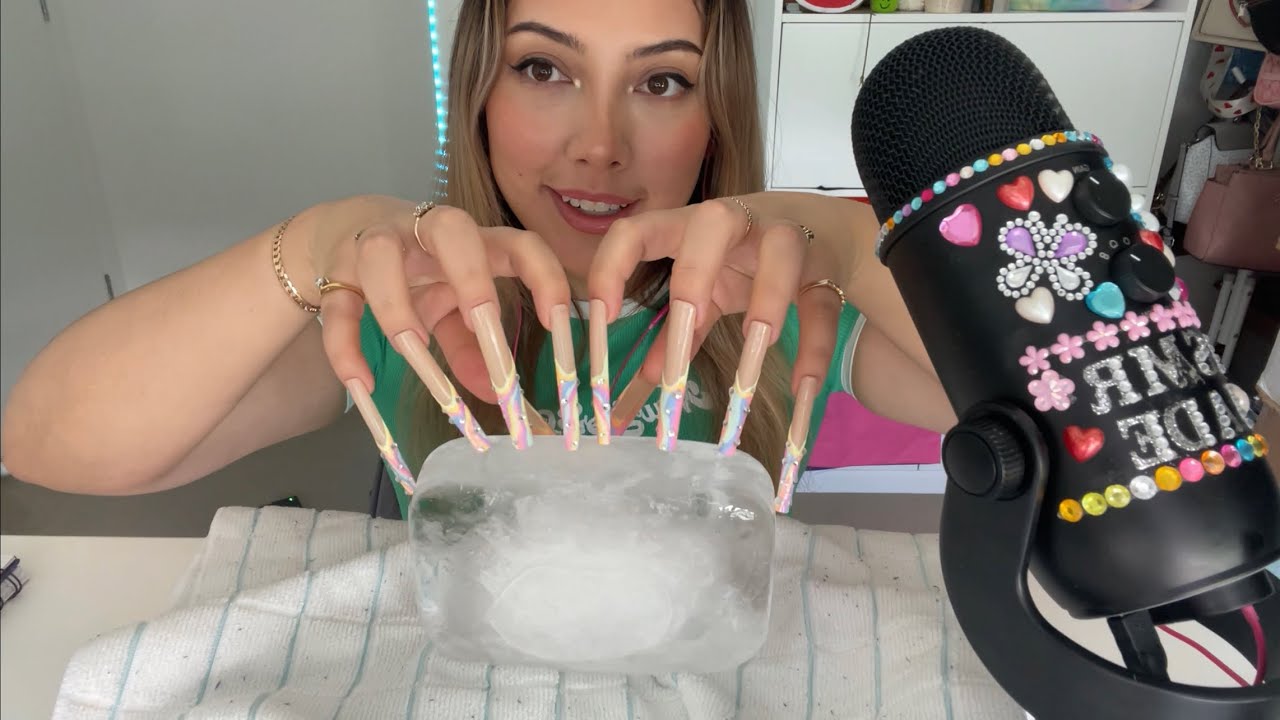 ASMR ICE TAPPING AND SCRATCHING… again 🧊🤍 | Whispered