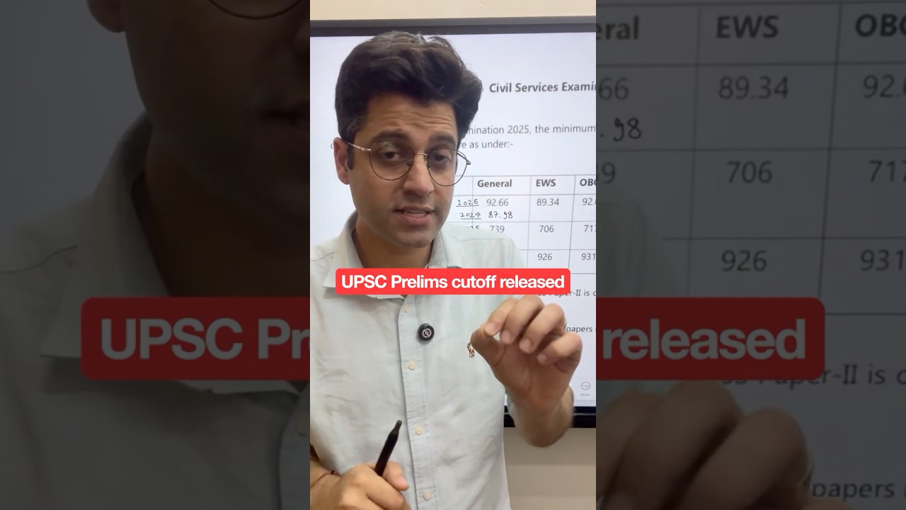 UPSC CSE 2025 cutoff released | shocking insight for Prelims 2026