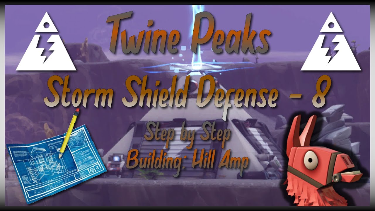 TWINE PEAKS Storm Shield Defense 8 - Step By Step Building: Hill Amp // Fortnite: Save The World