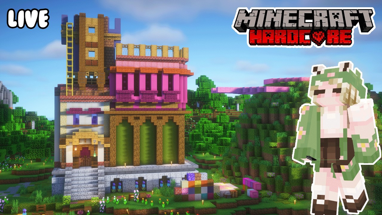 Building a Magical Mansion in Minecraft Hardcore 💗 Livestream