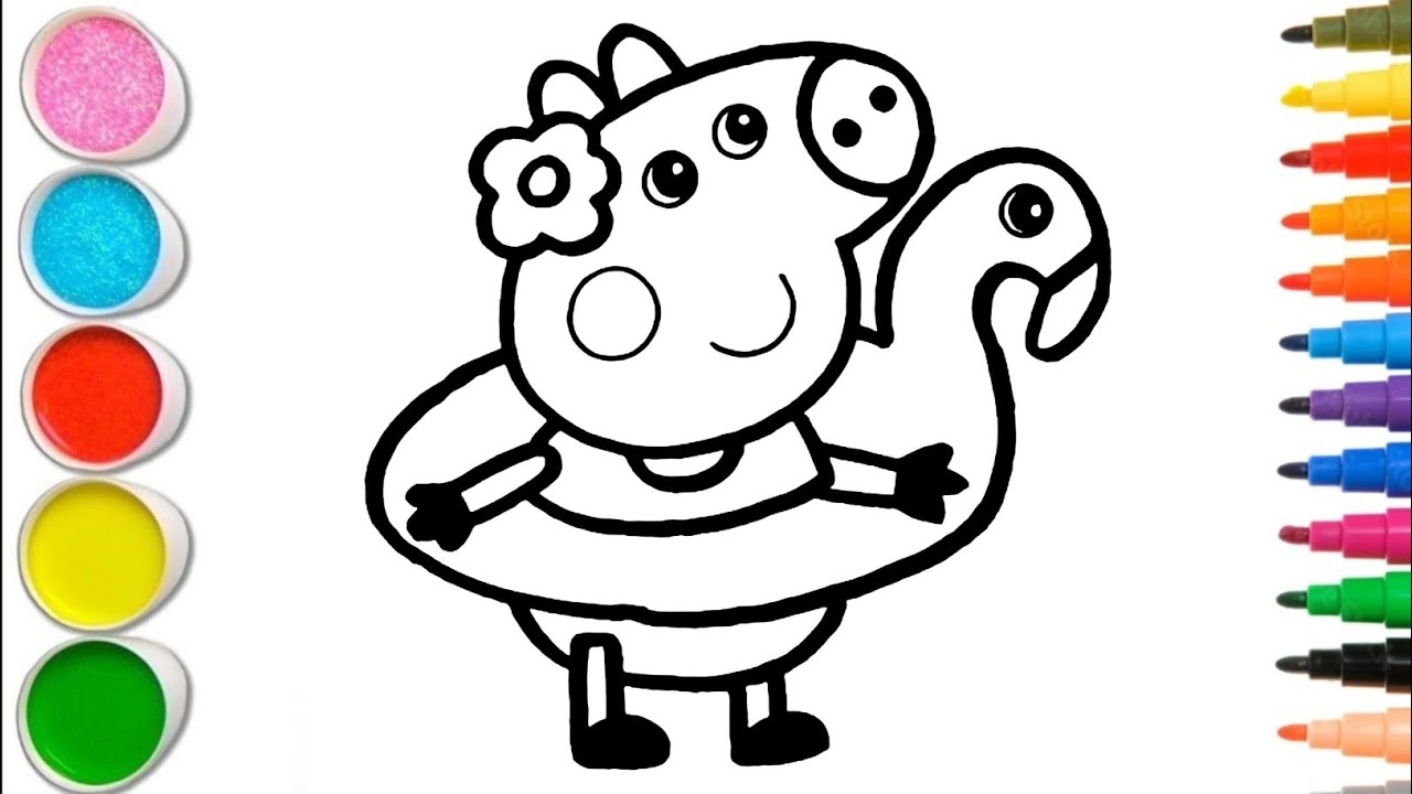 Cute Peppa Pig Duck Drawing, Painting and Coloring For Kids and Toddlers_ Child Art