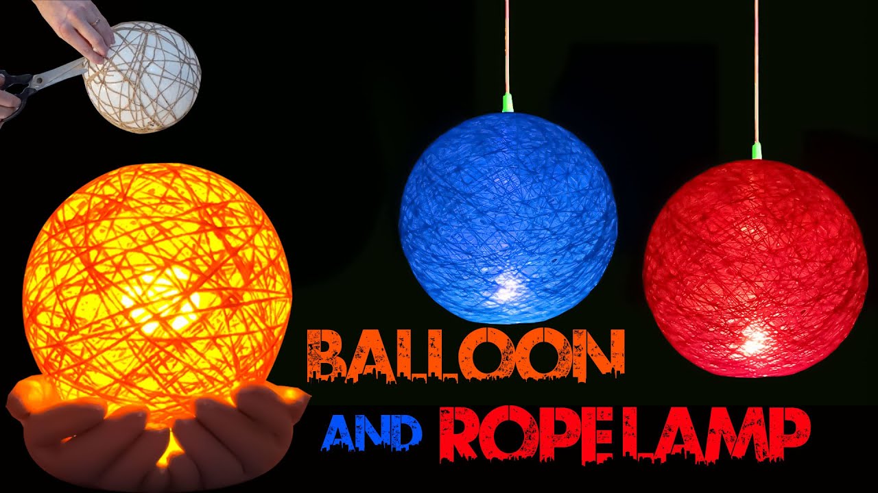 Balloon And Rope Lamp | Hanging Yarn or Wool Ball Lantern by Very Easy (Diwali and Christmas Crafts)