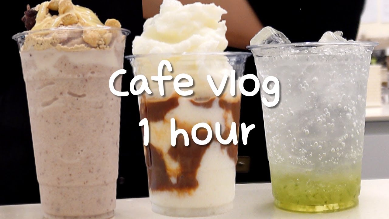 Cafe Vlogㅣ🎖️1시간 카페 브이로그 모음🎖️ㅣ1hour cafe vlogㅣ음료제조ㅣASMRㅣ4K