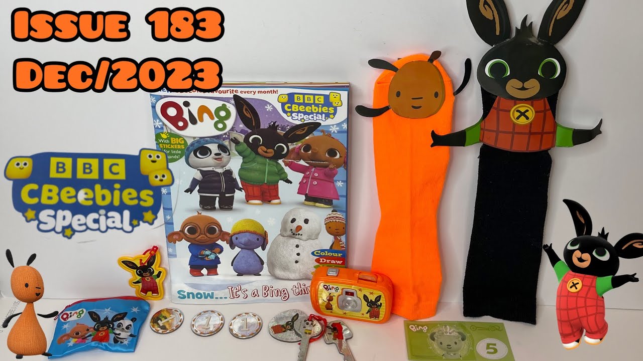 Cbeebies special magazine issue 183, Dec/2023, Snow… it’s a Bing thing! With Bing play set!! ❄️🌨️📸