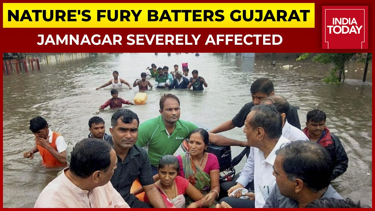 Nature's Fury Causes Flood Chaos In Gujarat, CM Bhupendra Patel Visits Deluge-Hit Jamnagar