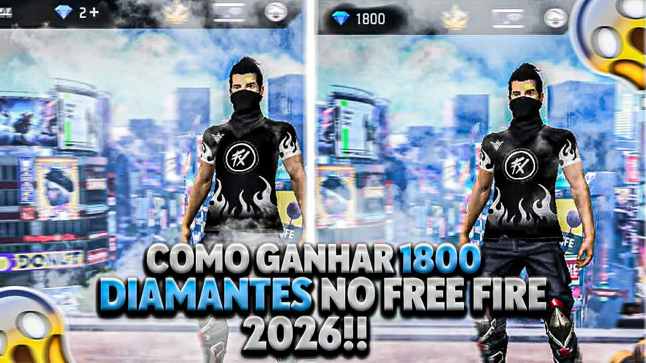 COMO TER 1800 DIAMANTES DE GRAÇA✅ NO FREE FIRE!!!! EM 2026💥😮 MELHOR MÉTODO🔥