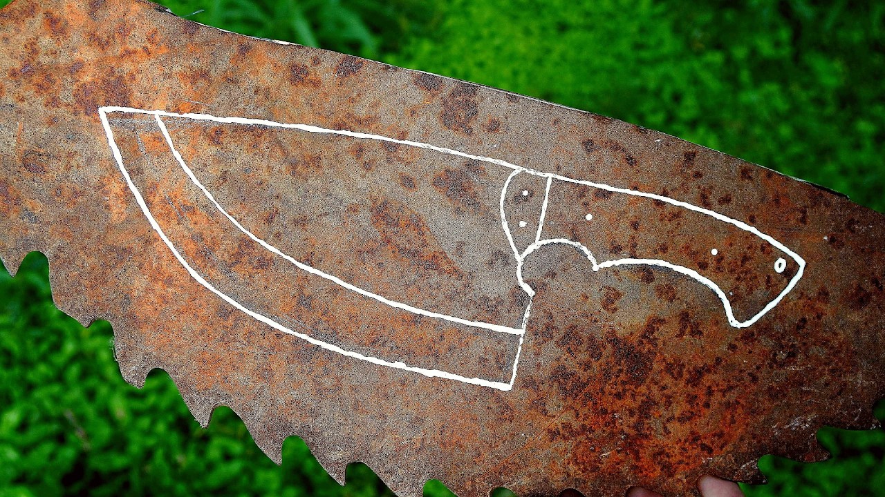 From Rusted Circular Saw Blade to Large Kitchen Knife