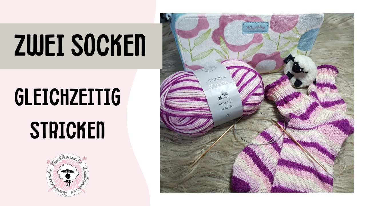 Zwei Socken gleichzeitig stricken / Toe-Up / Socken mit der Rundstricknadel stricken