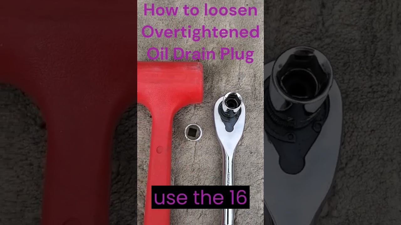 Break loose overtightened oil drain plug like this.