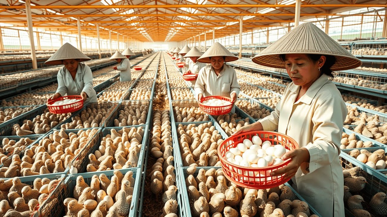 ¿COMO ES LA CRIANZA DE CODORNIZ EN CHINA? Granja de codorniz ponedora