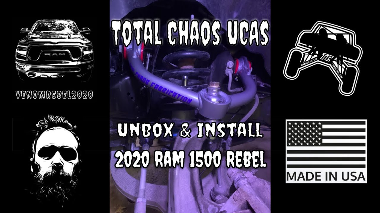 Total Chaos Fabrication UCAs 2020 Ram 1500 Rebel Unbox Install Upper Control Arms Uniball