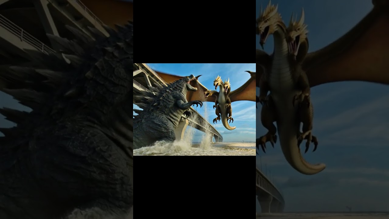 Godzilla and King Ghidorah on the Padma Bridge