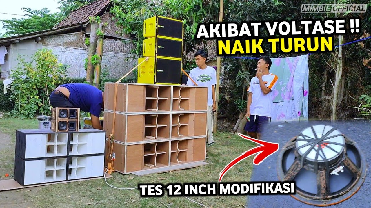 AKIBAT VOLTASE DROP !! PERDANA UJI COBA SPEAKER MODIF DI BOX SUBPALI 12 MINION