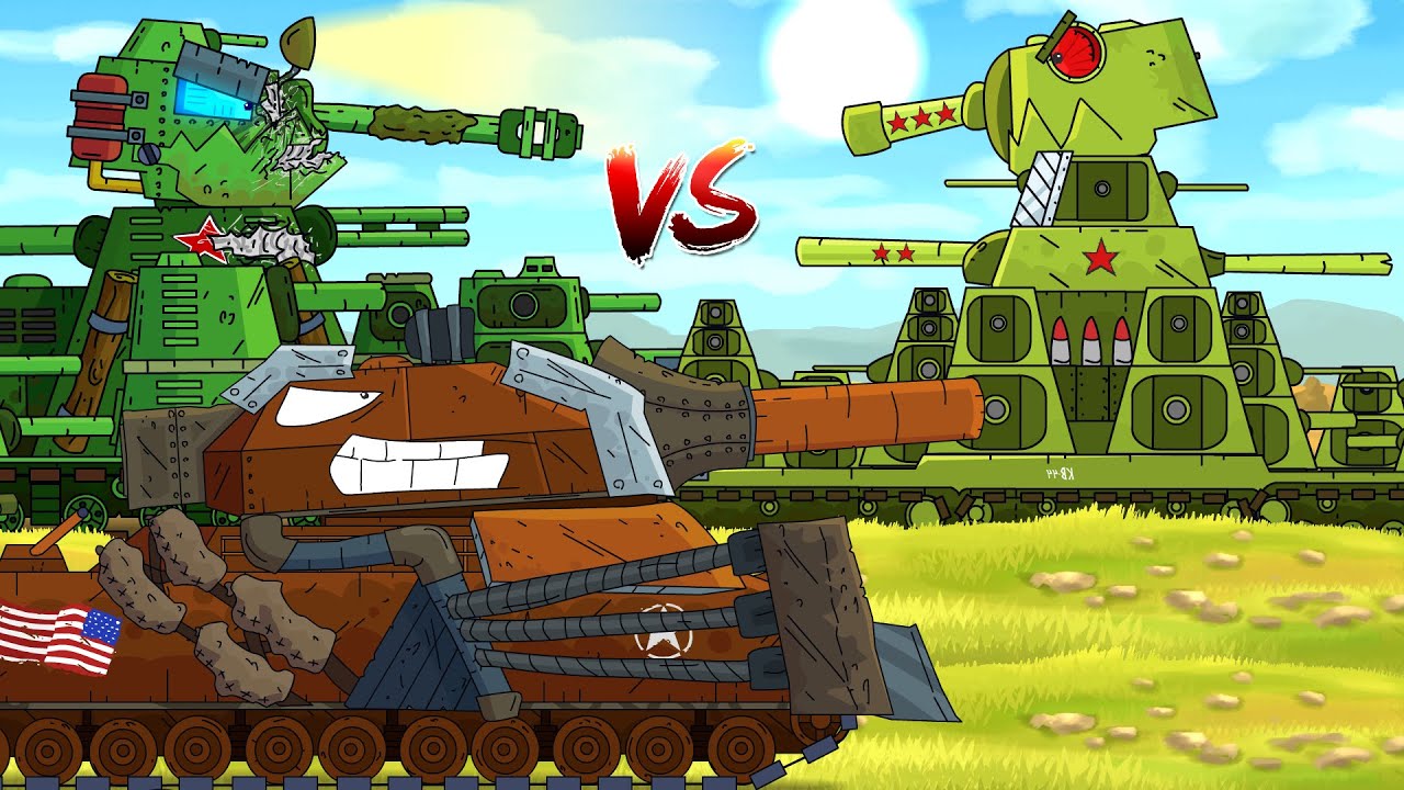 REPAIR AND REBIRTH OF THE AMERICAN MONSTER RATTE. KV-44 VS KV-45 - Cartoons about tanks