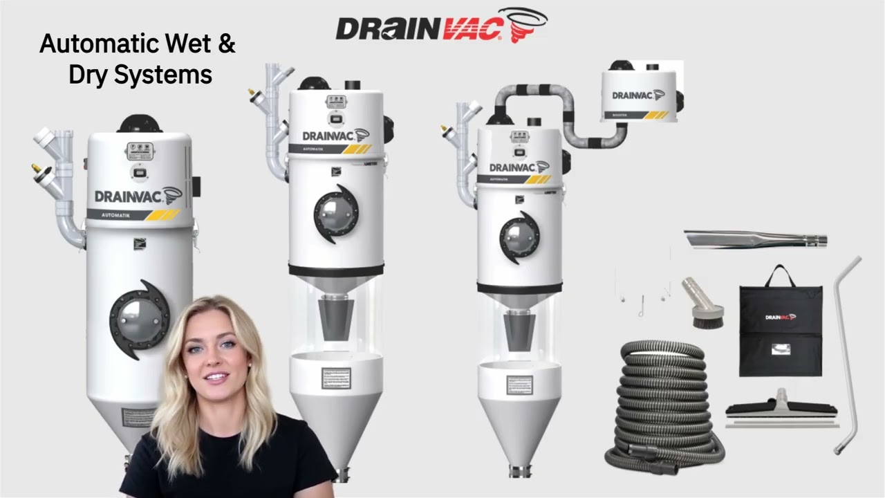 Commercial and industrial wet and dry central vacuum systems