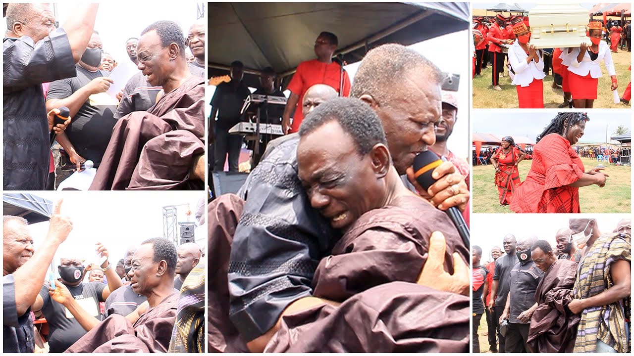 Sad Moment; Obuoba J A Adofo Breaks Down With Tears At His Wife's Bur!aI