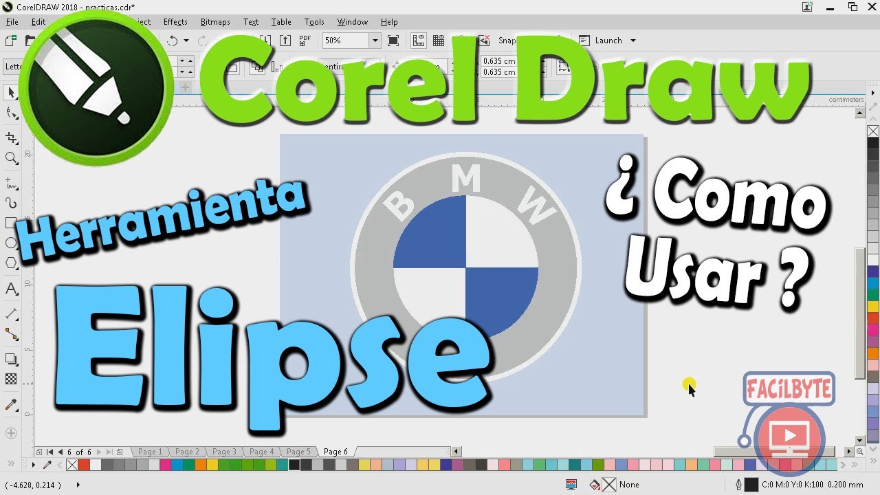 como hacer un logo circular con la herramienta elipse en corel draw