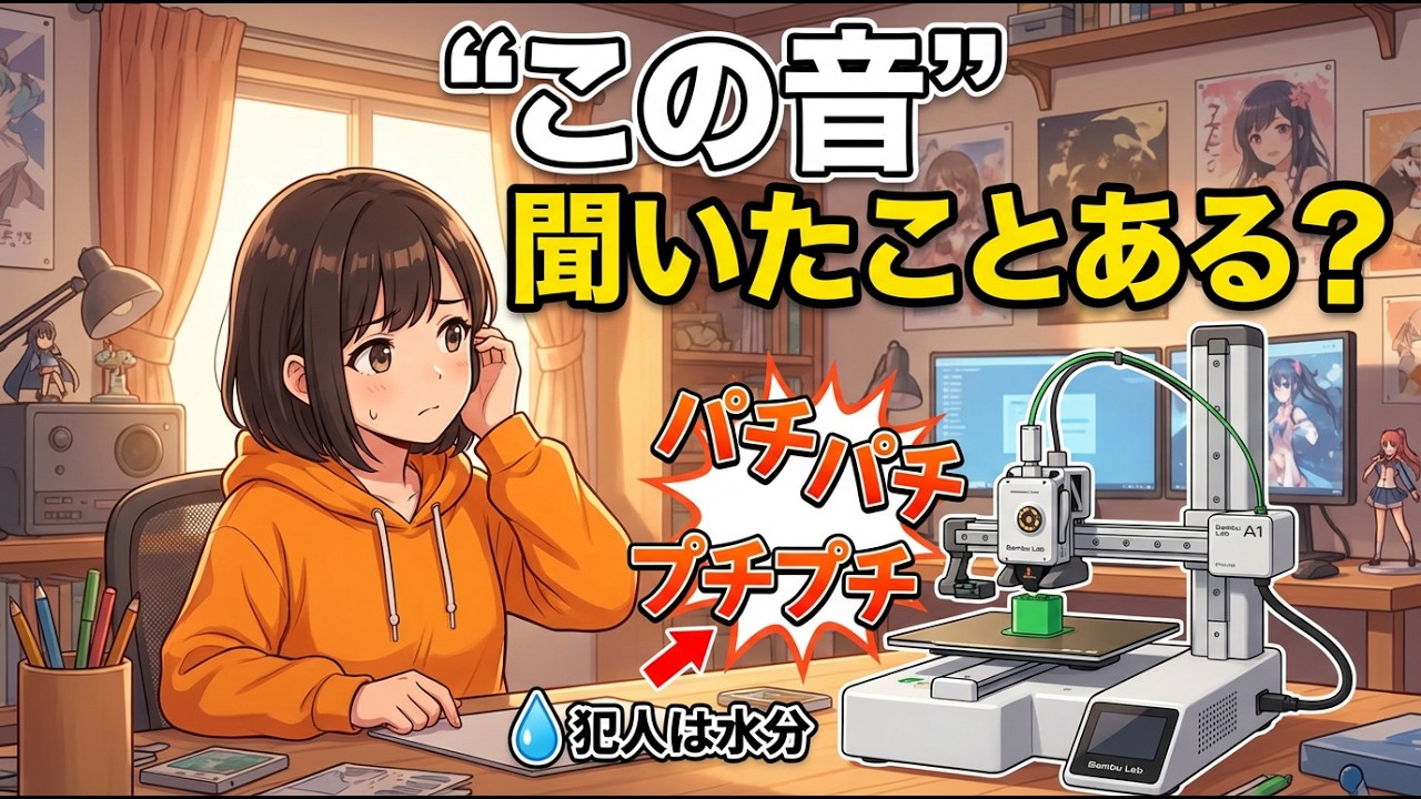 【3Dプリンター】プチプチ音の正体は「水」だった！フィラメント吸湿問題を科学的に解説【前編】