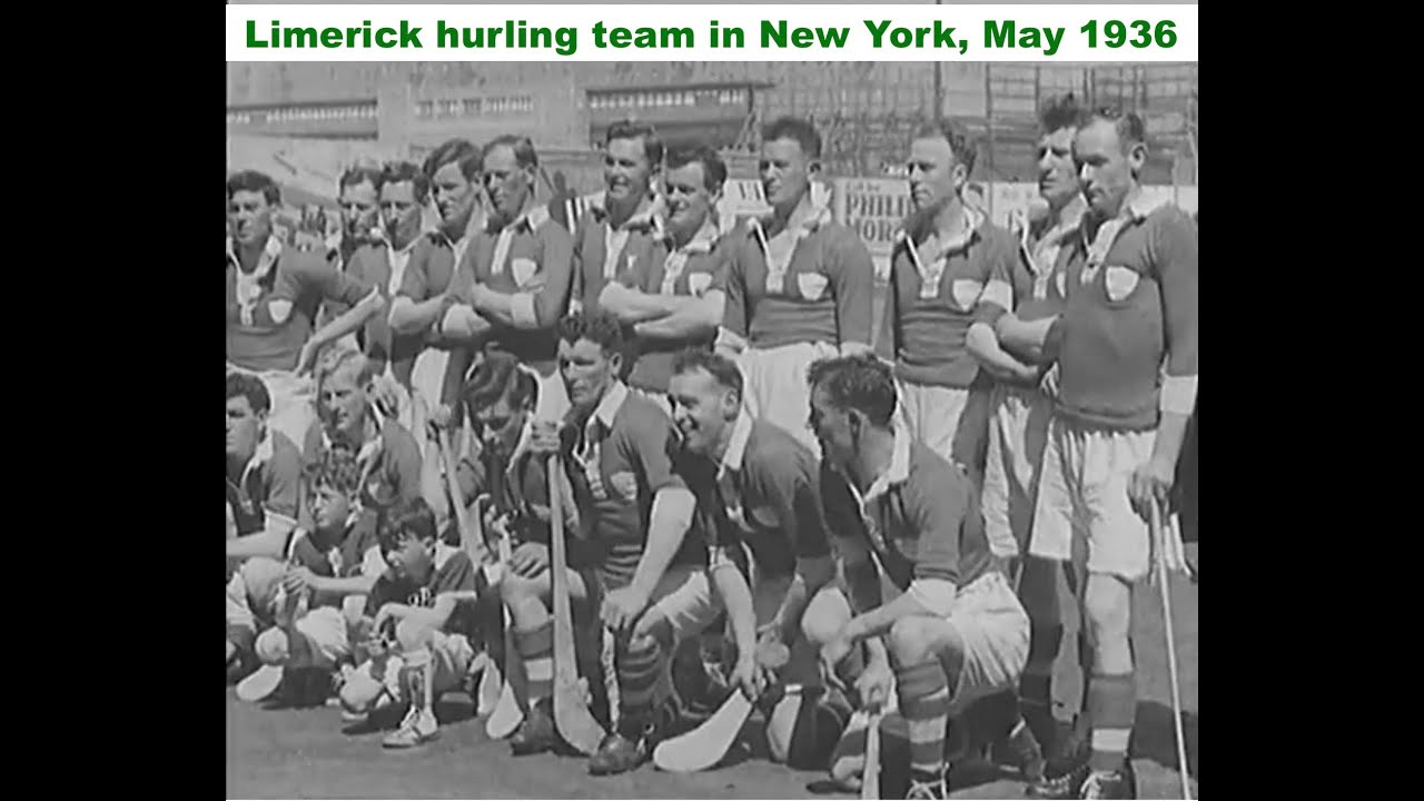 Legendary hurler Mick Mackey and his Limerick team play at Yankee Stadium, New York in May 1936