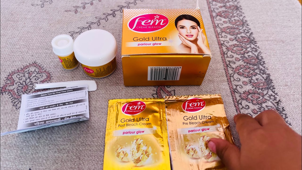 ब्लीच का प्रयोग कैसे करें|| fem gold ultra bleach cream.