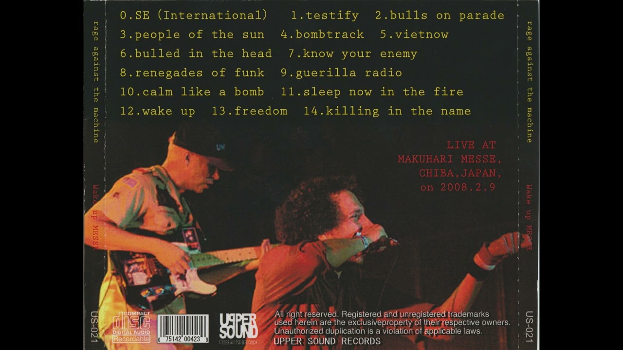 Rage Against the Machine - Makuhari Messe, Chiba CP - 2008--02-09 [Full Show Audio Only]