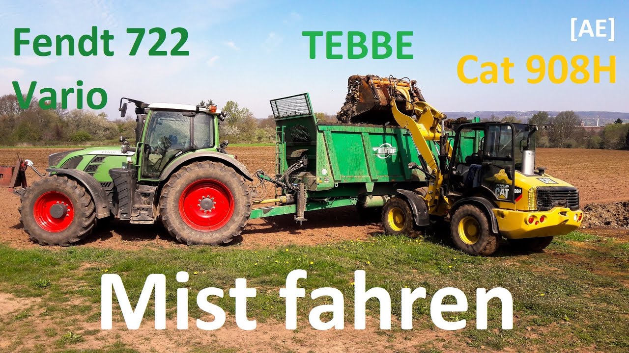 Ausmisten, Mist fahren und laden mit Fendt 722 Vario, TEBBE und Caterpillar 908H - Alex E
