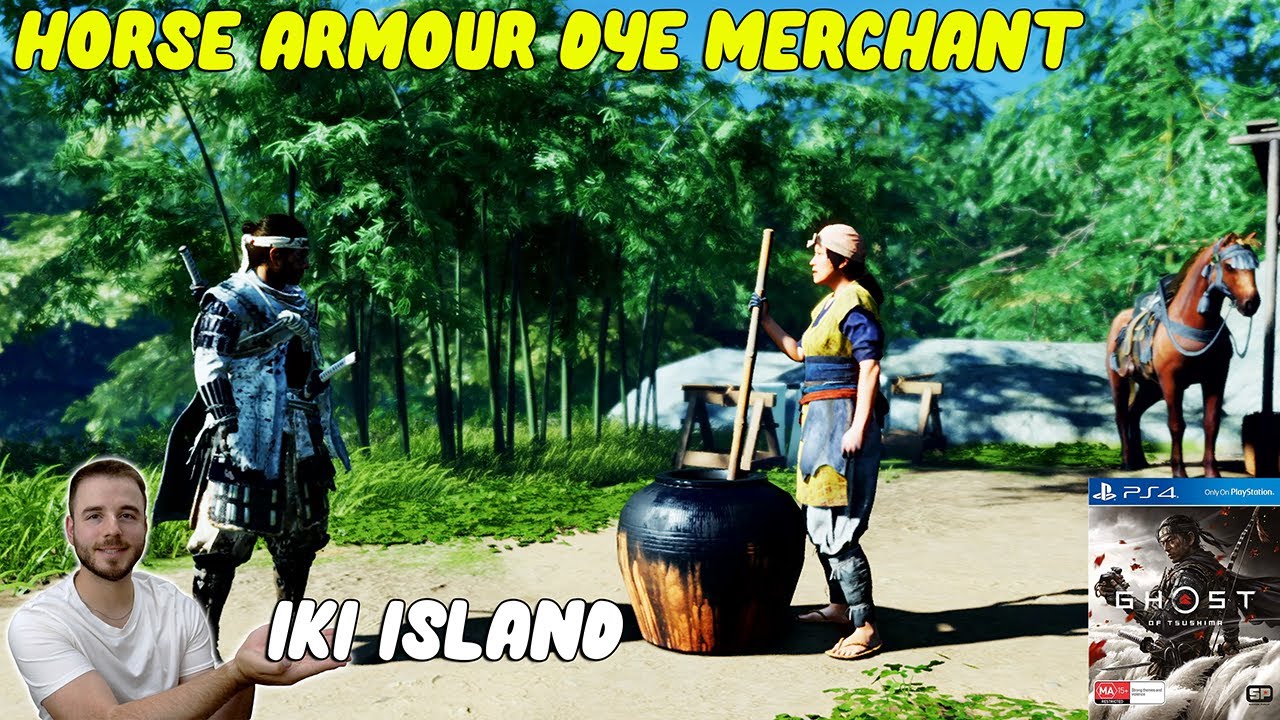 Meeting the Horse Armour Dye Merchant | GHOST OF TSUSHIMA | Iki Island | PS4 Pro (detorio)