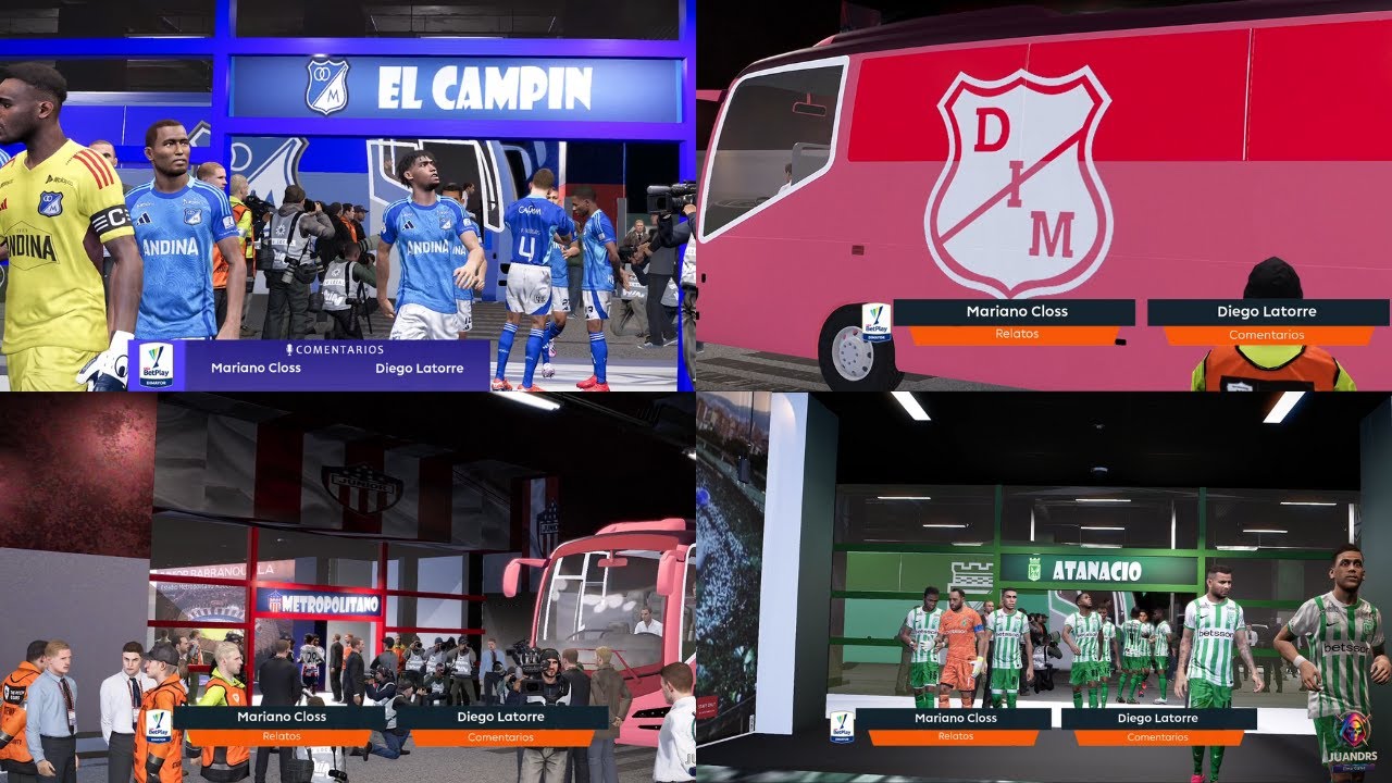 🚍 Nueva Entrada Liga Colombiana con Micros de Equipos | PES 2021 & Football Life 2025