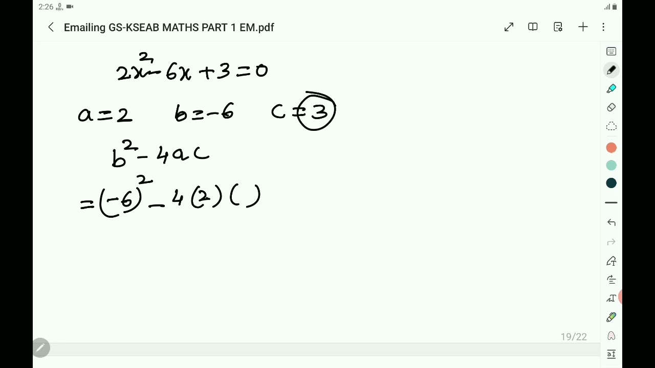 Quadratic equation    2925 - 2026 model qp 3  questions  solved