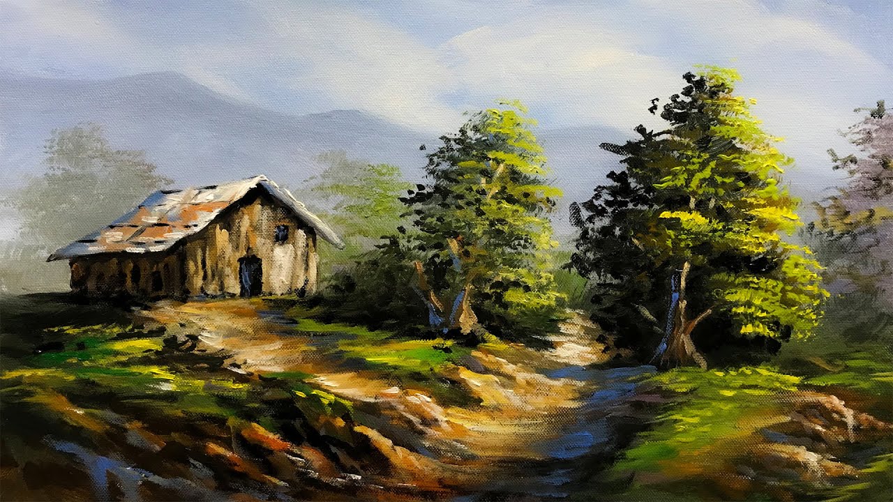Easy Landscape Painting | Step By Step Painting Tutorial | How to Paint Landscape| Scenery Landscape