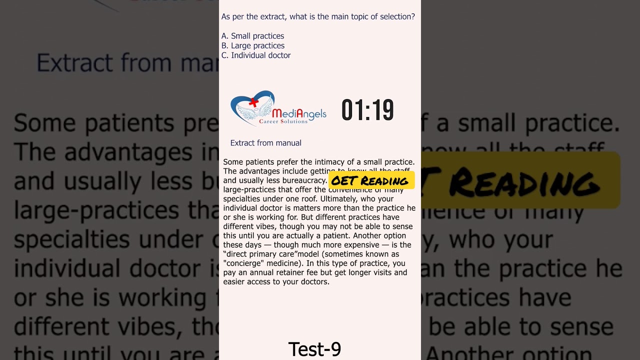 OET Reading Daily Practice