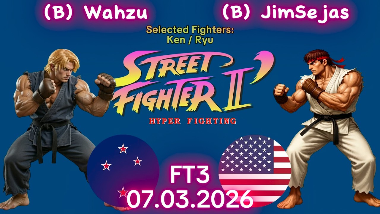 Вахзу против Джима Сехаса - ОНЛАЙН-МАТЧ! - Street Fighter II - Гиперфайтинг - FT3 - 07.03.2026