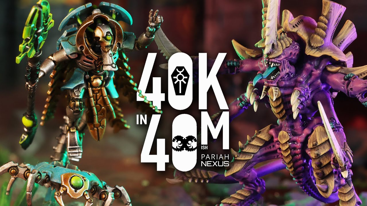Necrons vs Tyranids 40k in 40m Warhammer Battle!