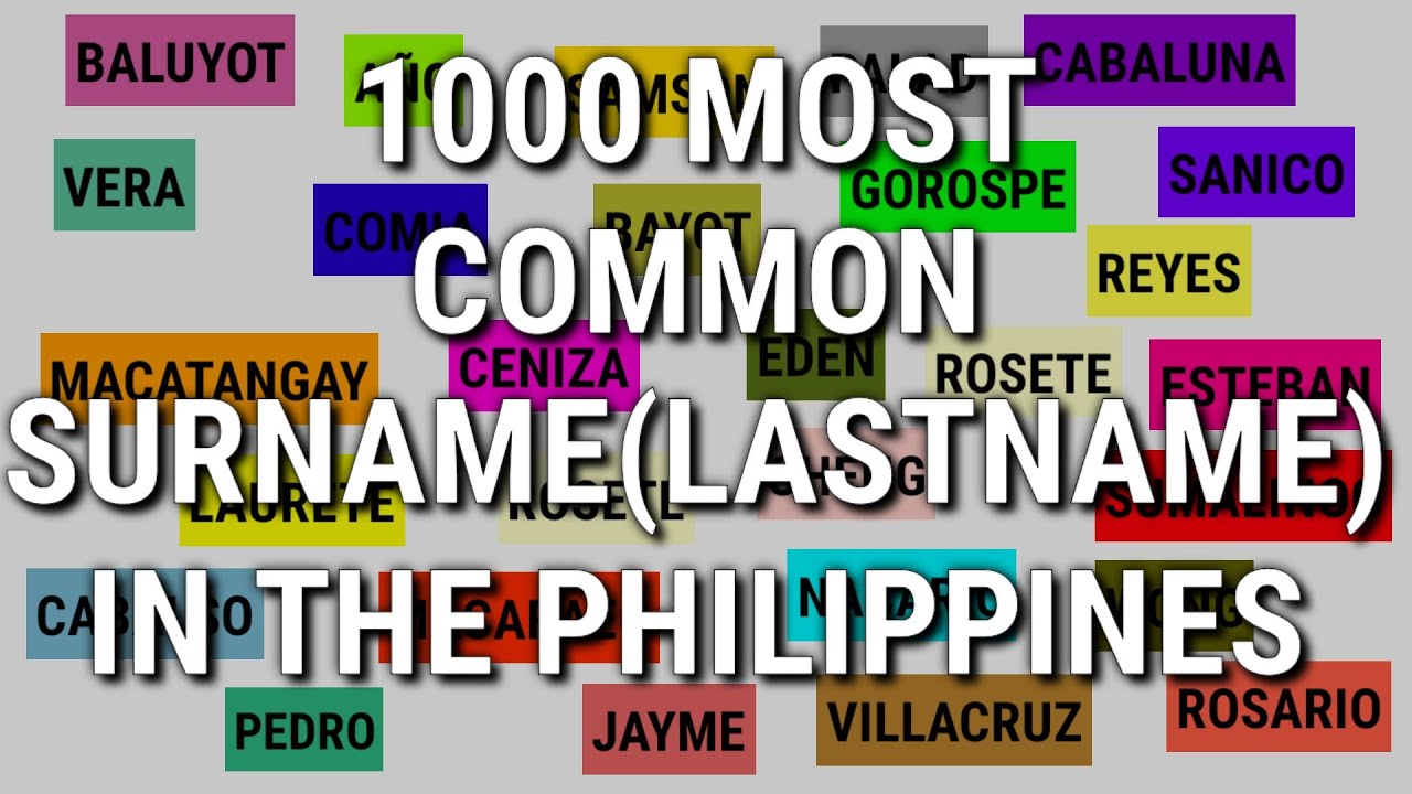 MOST COMMON SURNAME IN THE PHILIPPINES