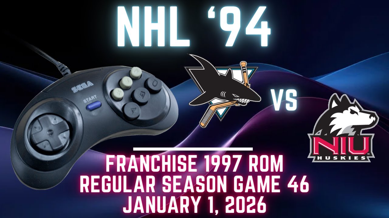 NHL '94 Franchise League (1997) - Sharks (Len) at Huskies (niuhuskie224) {Genesis} - Game 46 (OT!)