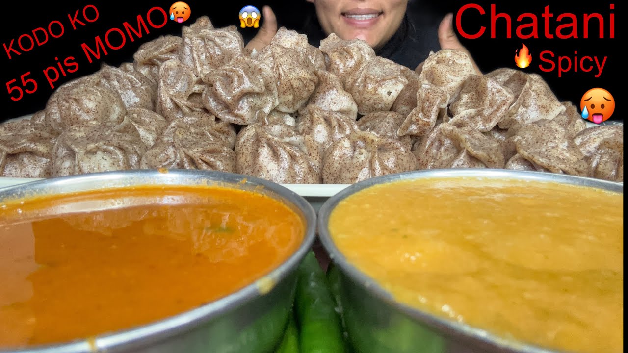 55 PiS MoMo chylenj  kodoko  spicy chatani sanga eating mukbang